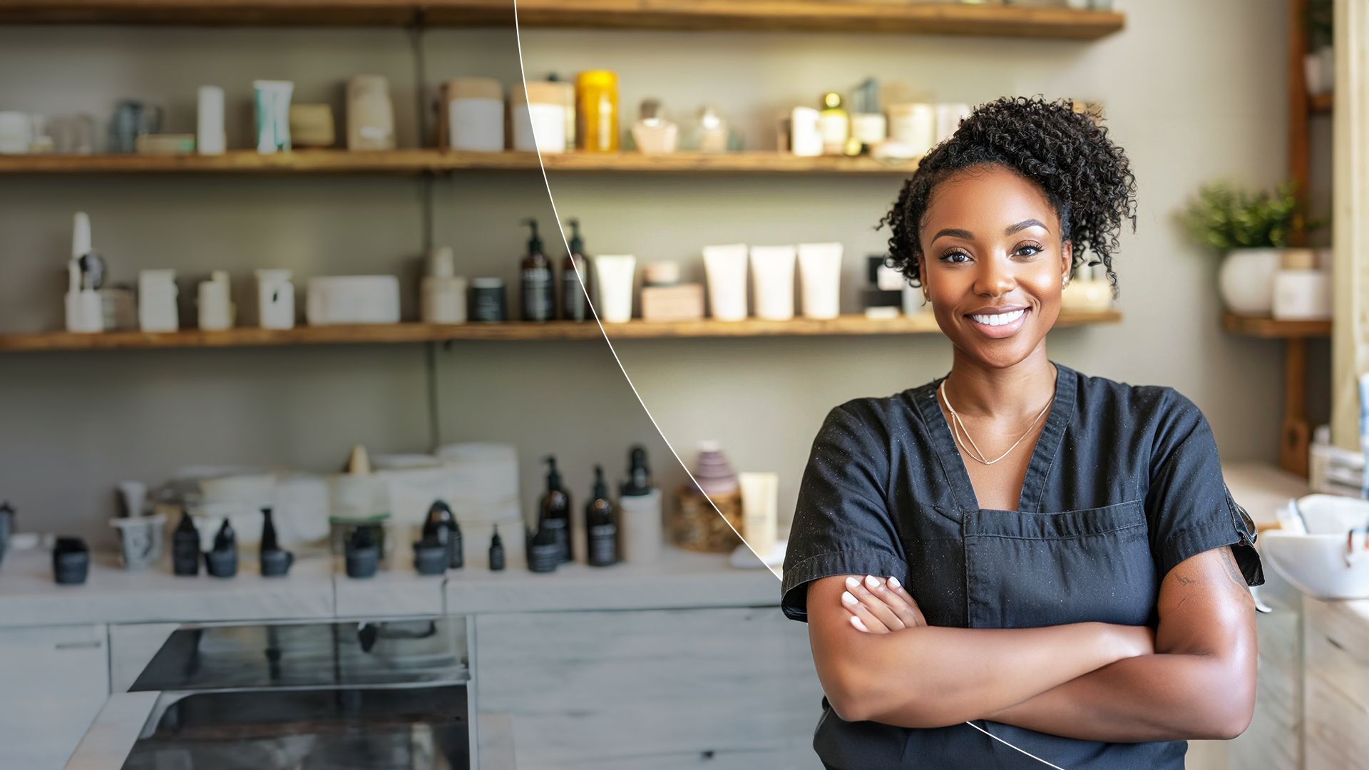 Woman working in a retail setting