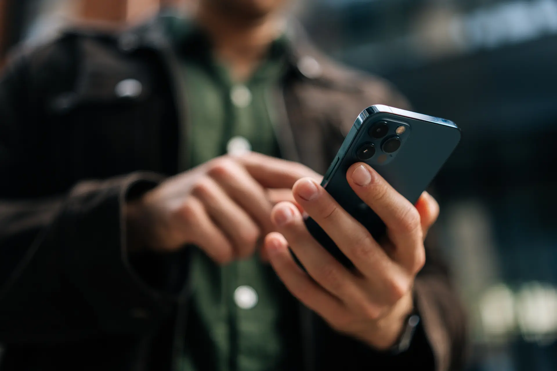Man doing something on his mobile
