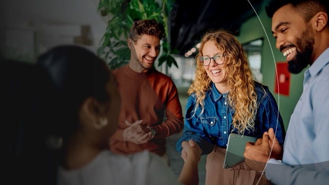 Young business people having a meeting