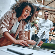 Woman working in a group