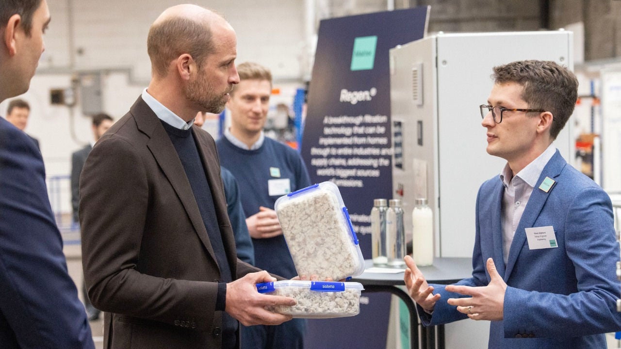 Prince William, left, visits Bristol's Matter and speaks with employees. 