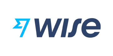 Wise logó kék árnyalatokkal, modern tipográfiával fehér háttéren.