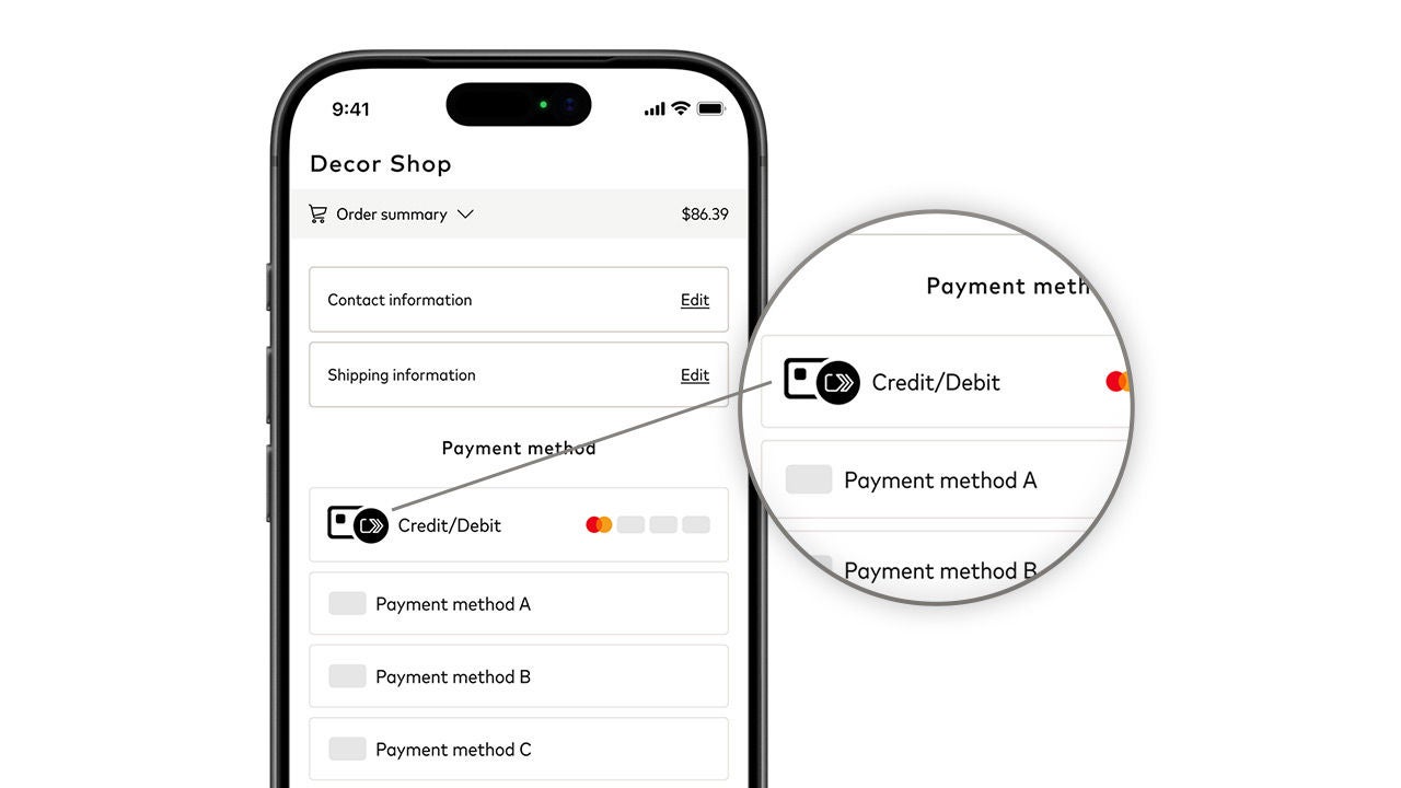 Cliquez sur le bouton de paiement lors d'une expérience d'achat sur mobile.