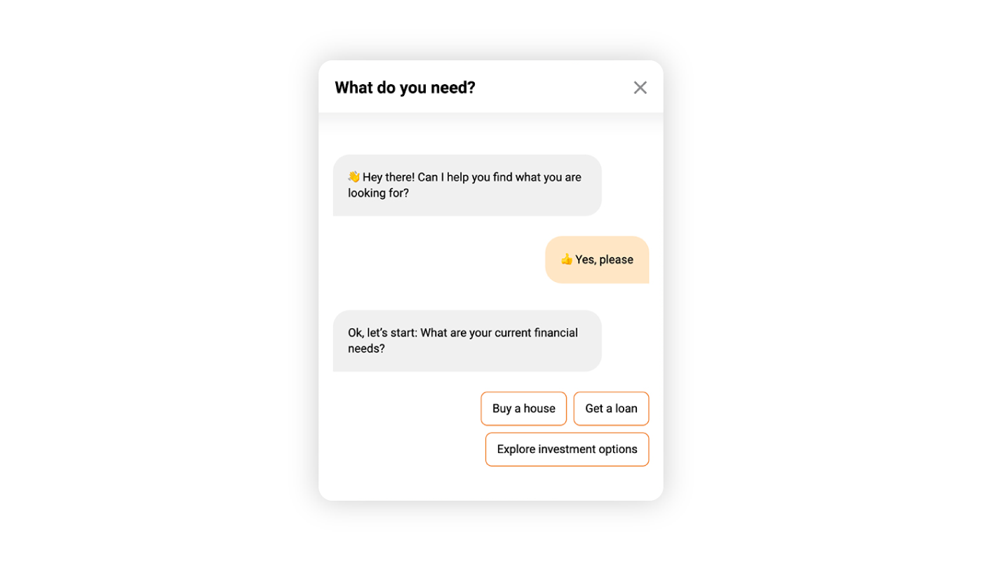 Example of a chat interaction