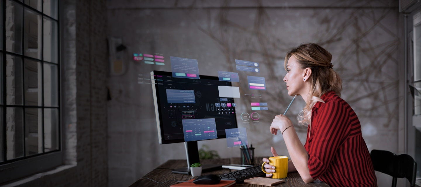 woman designing digital user interface
