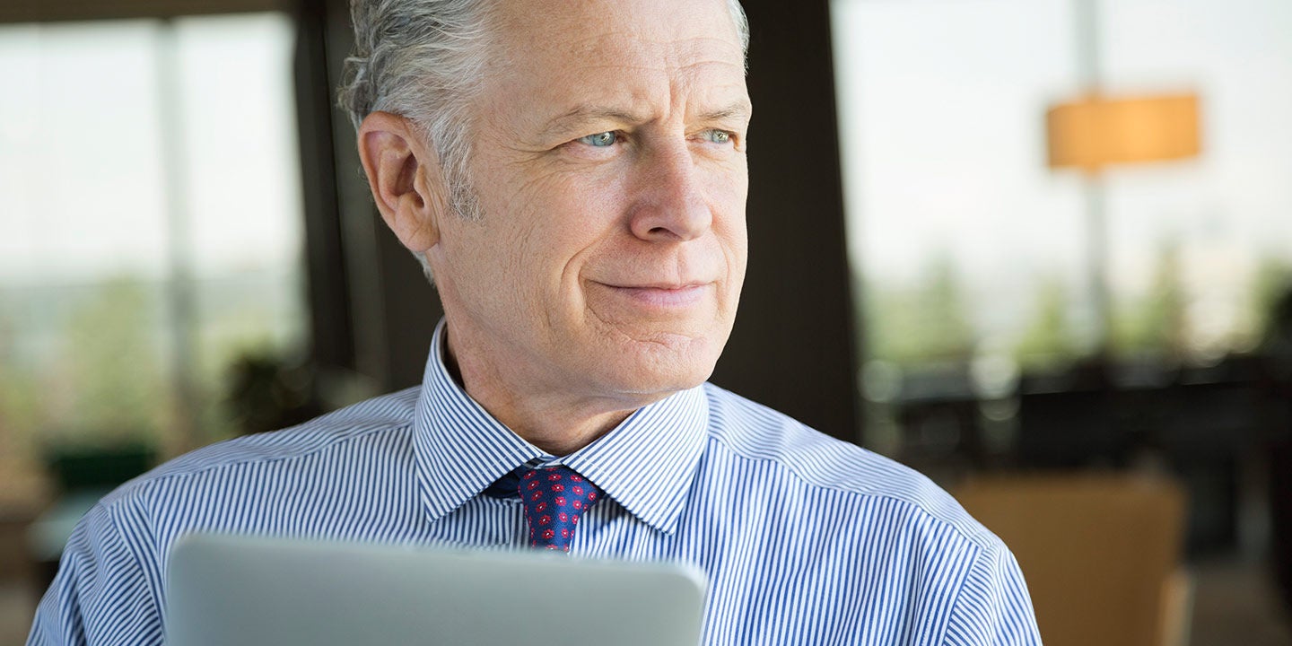 Business man using tablet