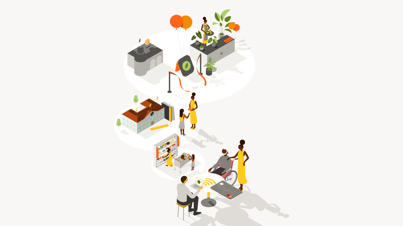 Economic and social activity illustration.