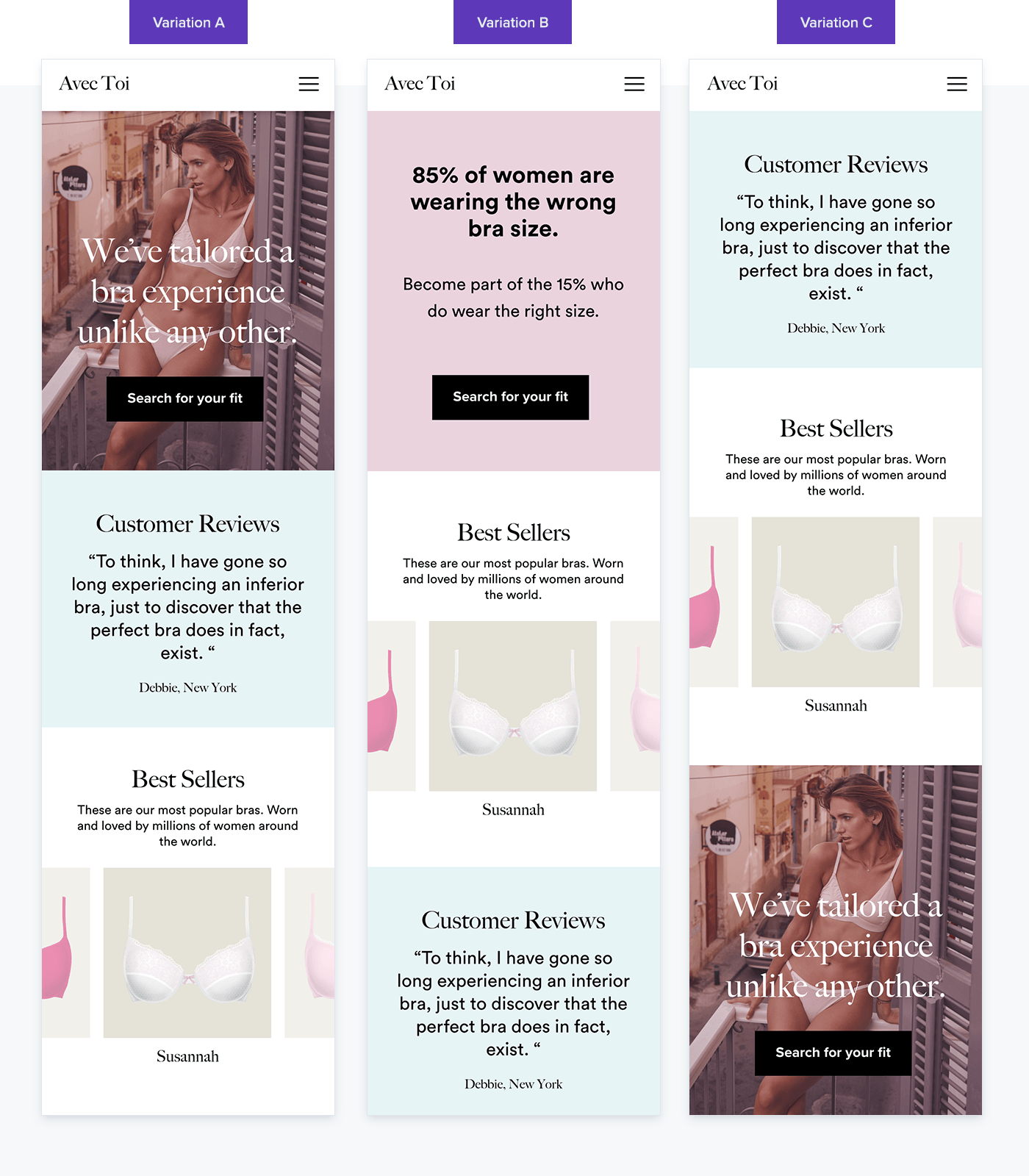 E-commerce personalization example