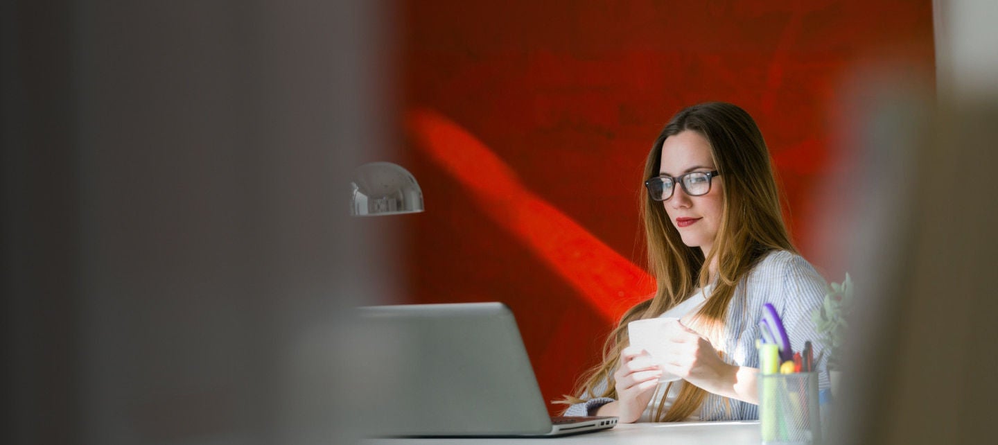 woman working at office desk