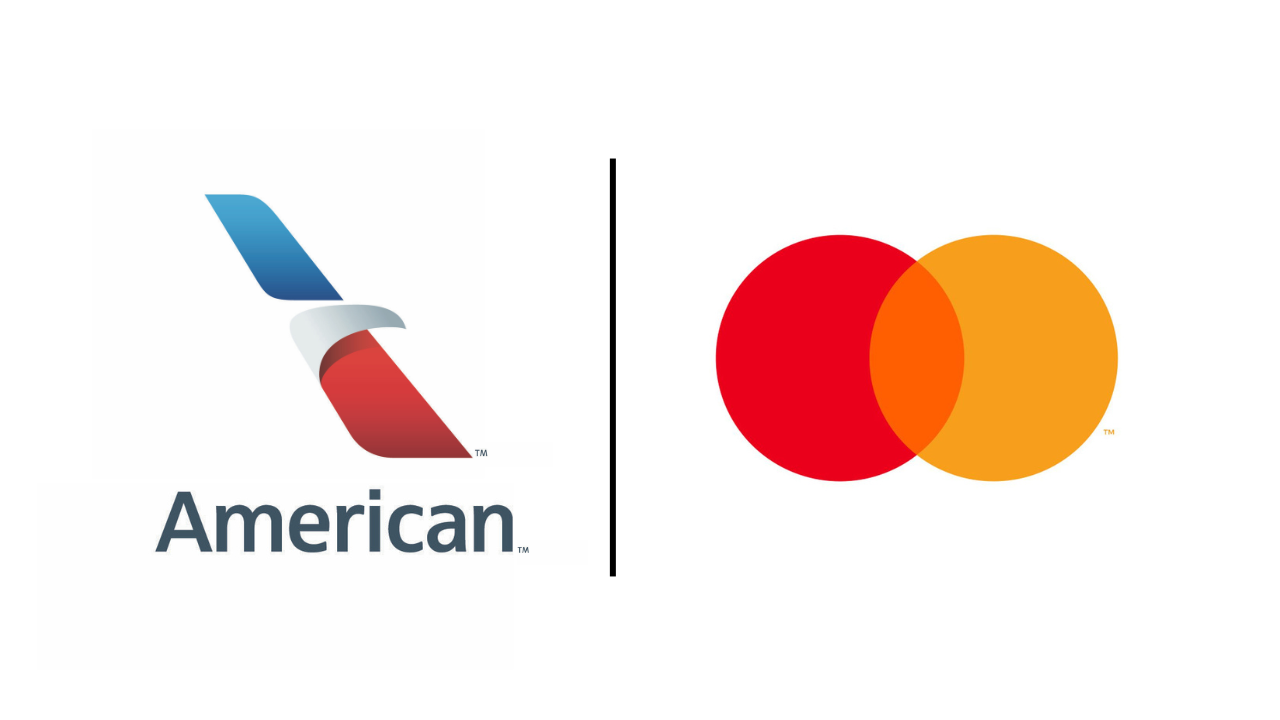 アメリカン航空とMastercardのロゴ