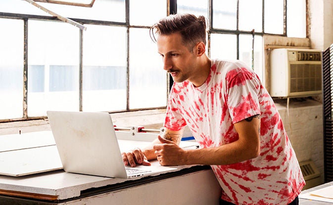 Man using a laptop