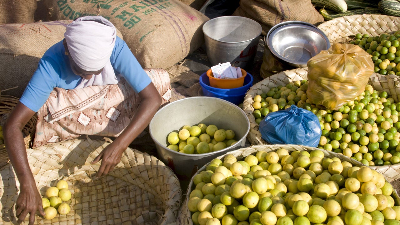 Woman selling lemons
