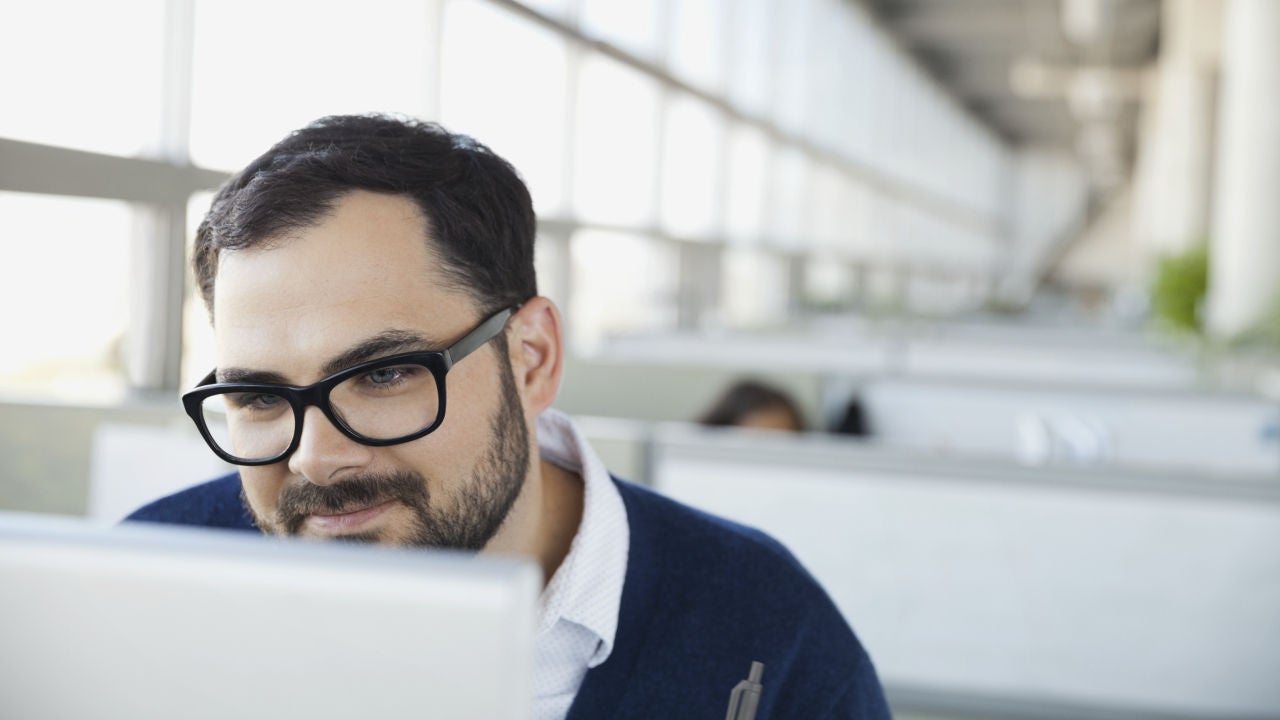 businessman working on computer