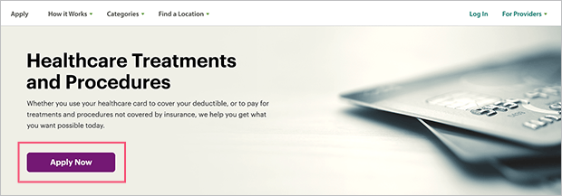 Personalized credit card applications example