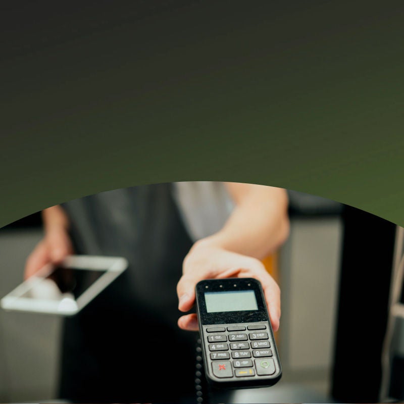 cashier give pos terminal