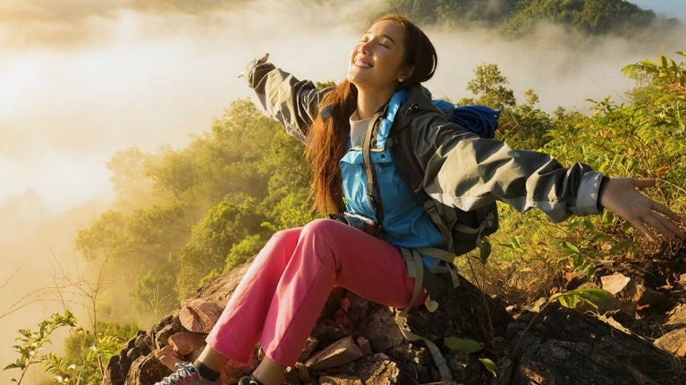 Young woman in the moutain