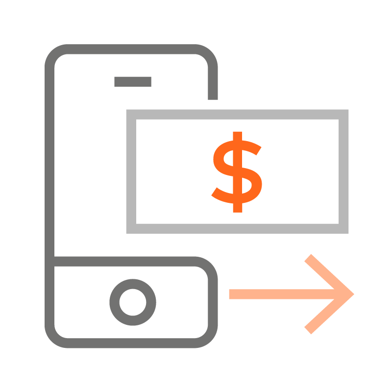 Mobile send funds icon