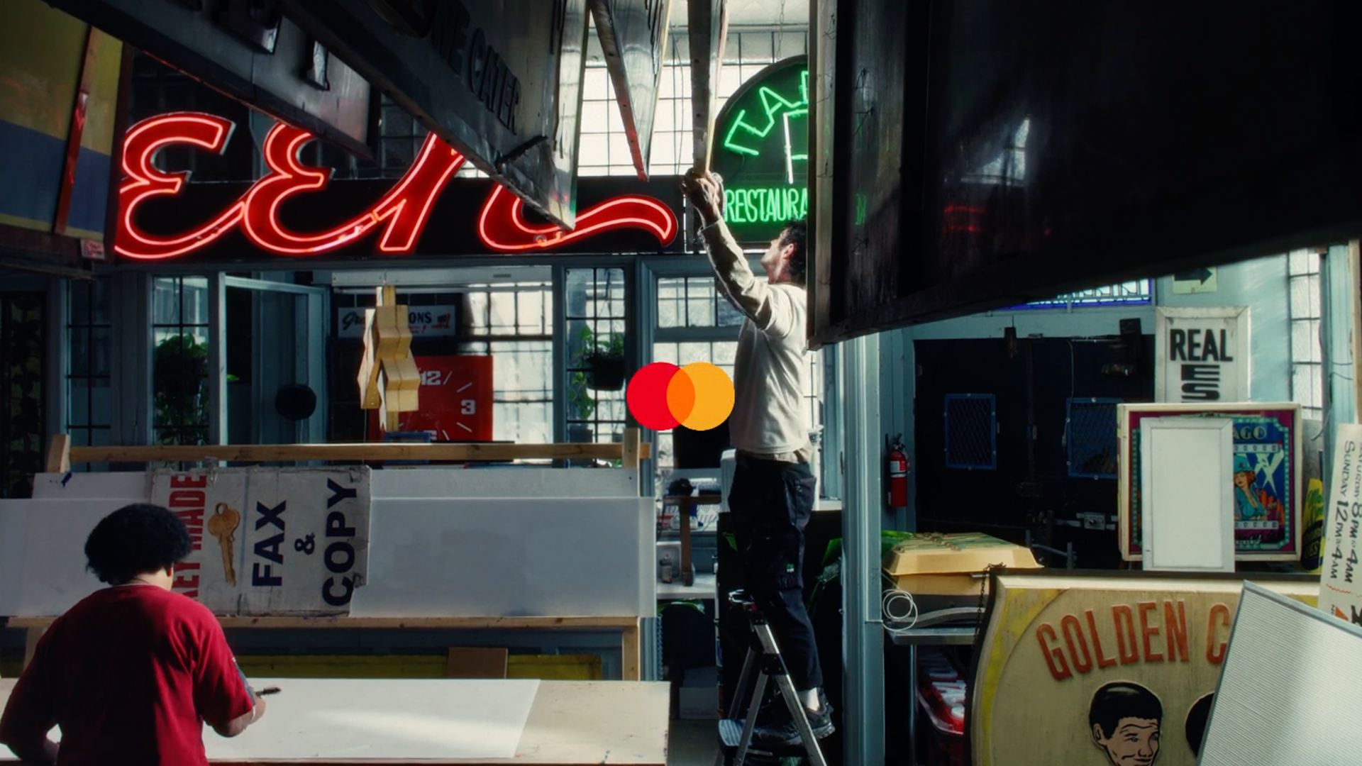 Sign maker in his studio. 