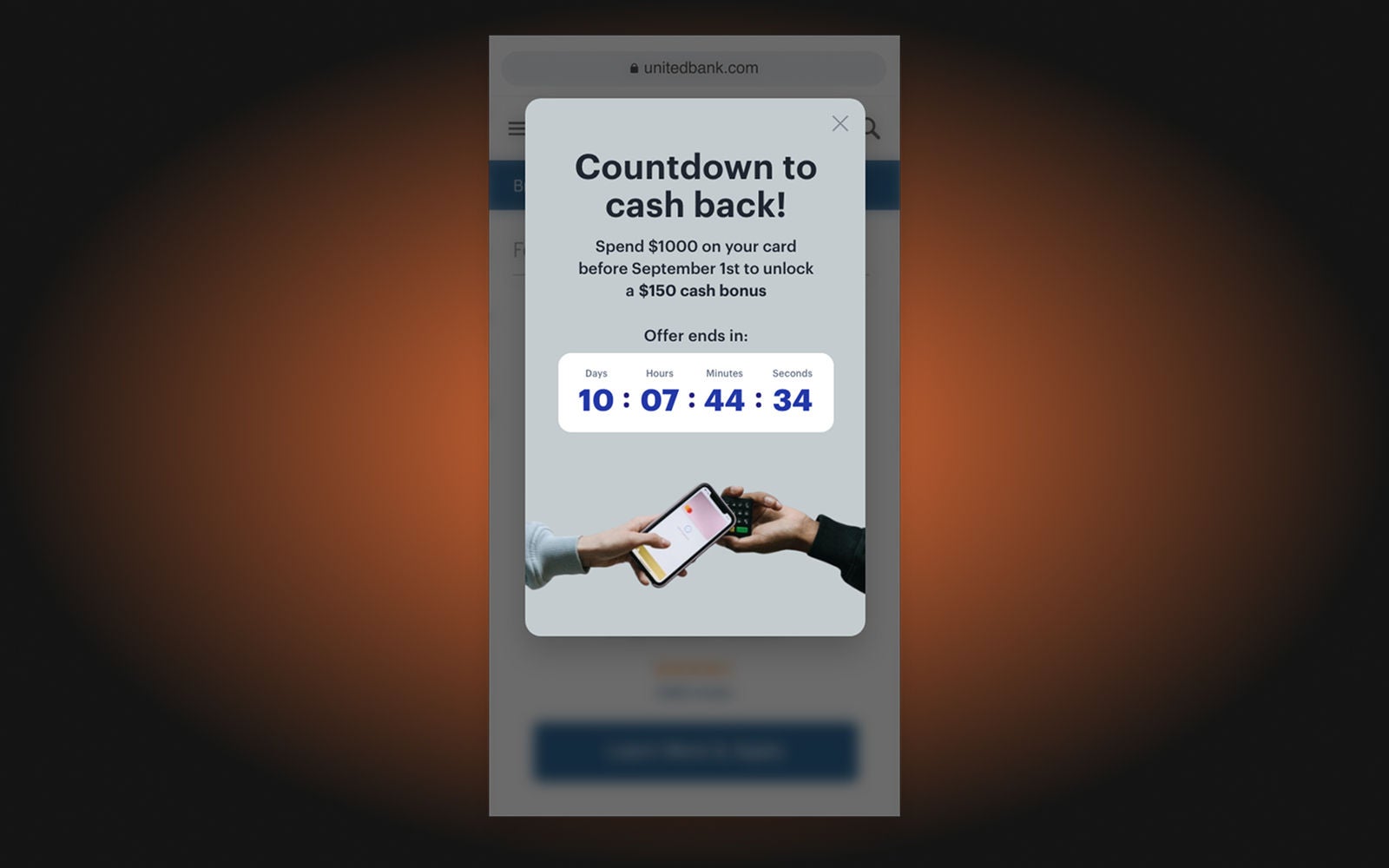 Example of countdown banner