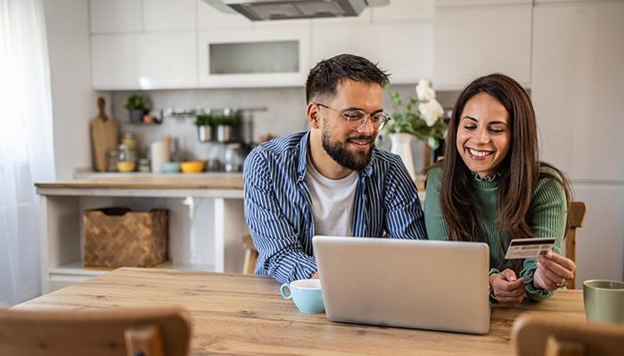 Couple shopping on a personalized website