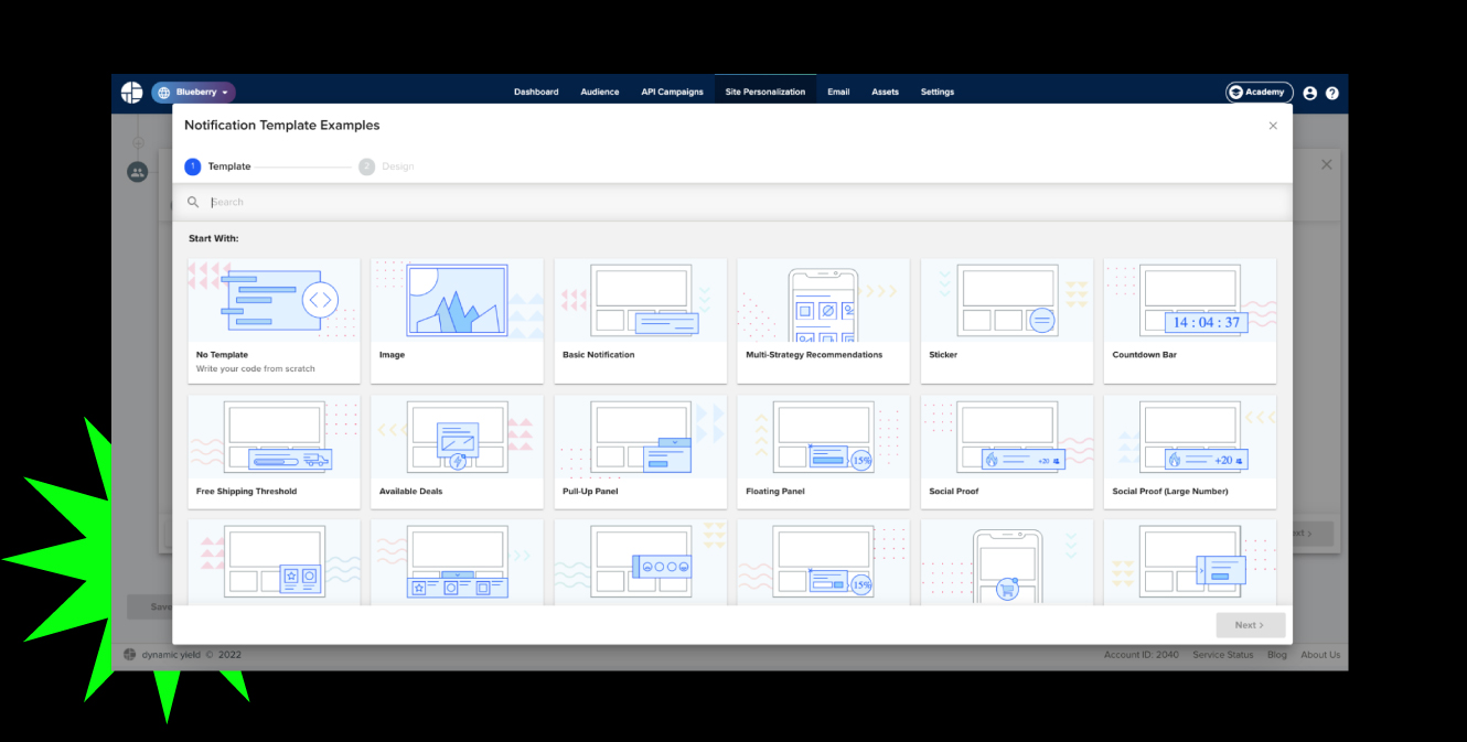 Site performance example