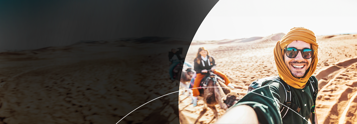 Tourists in an arid climate