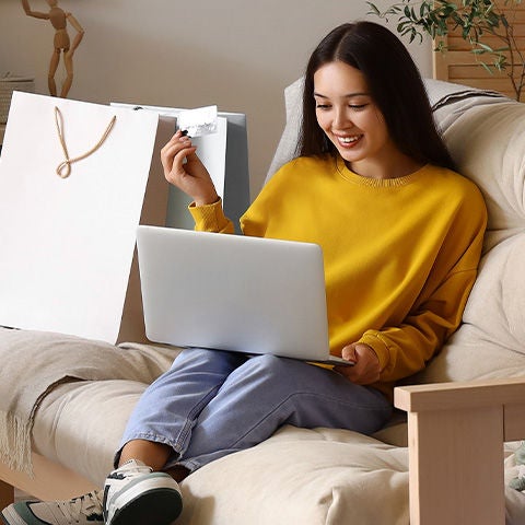 Woman shopping online