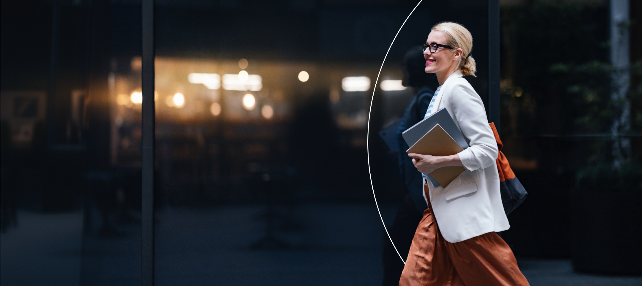 Woman walking with her credit report in hand