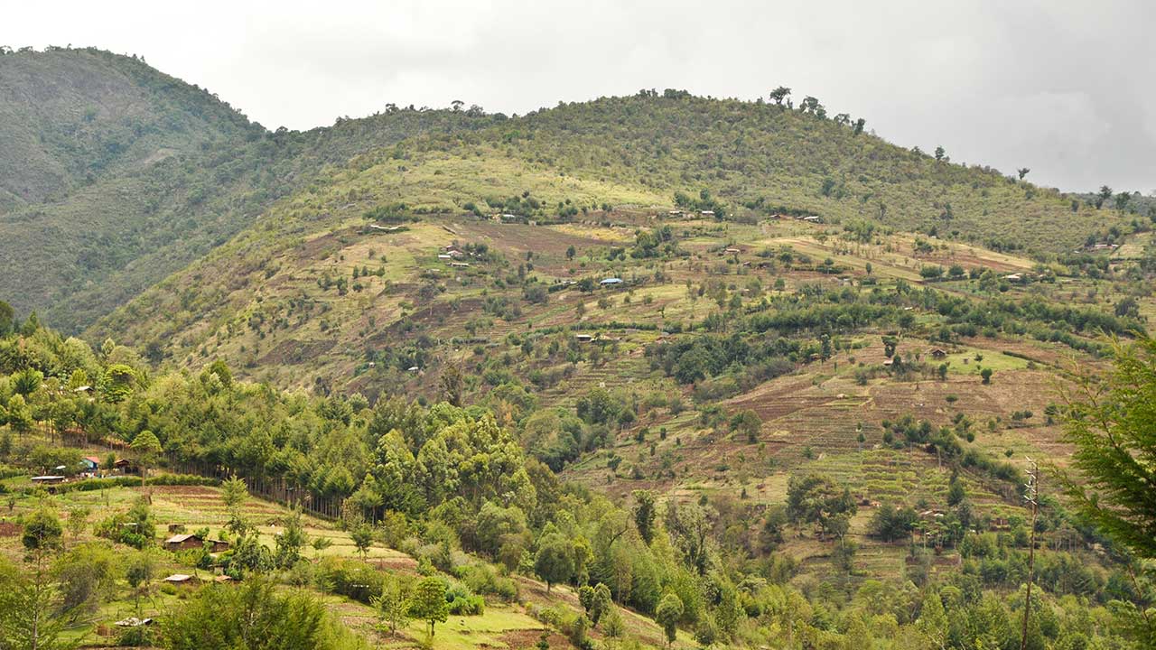 Vue du paysage de Makuli Nazaui, Kenya.