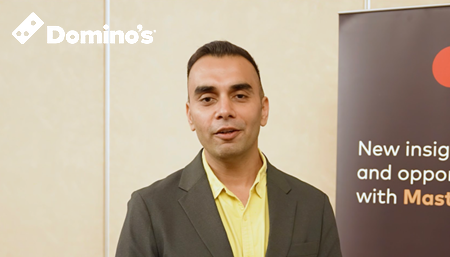 Dominos logo transposed on teaser image