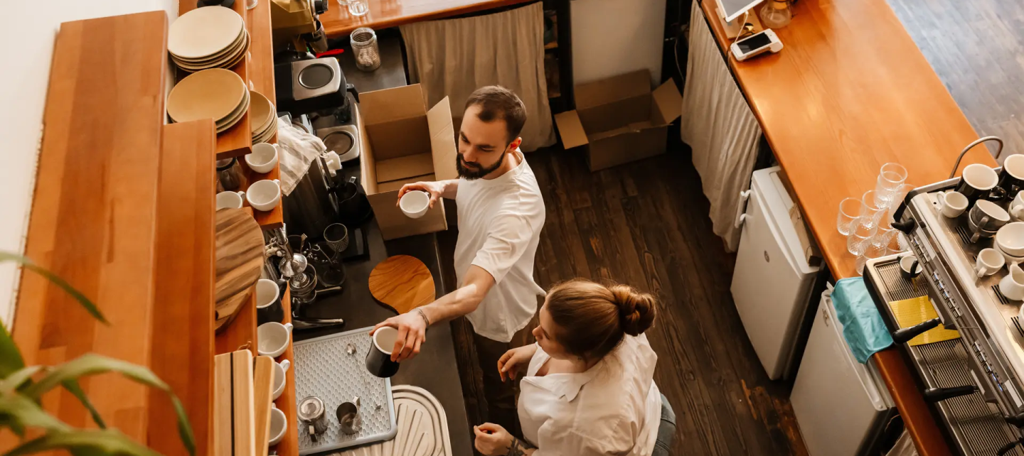 Man and woman in the kitchen
