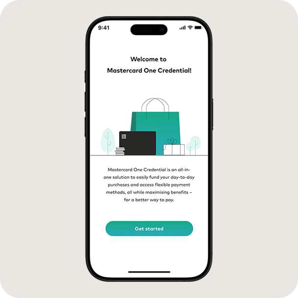 One Credentialの登録から利用開始までの手順を示す画像。