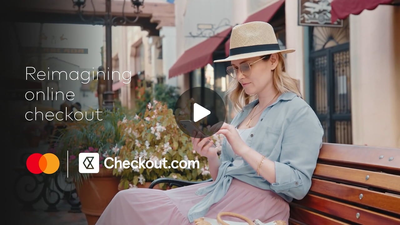 woman using smartphone checkout