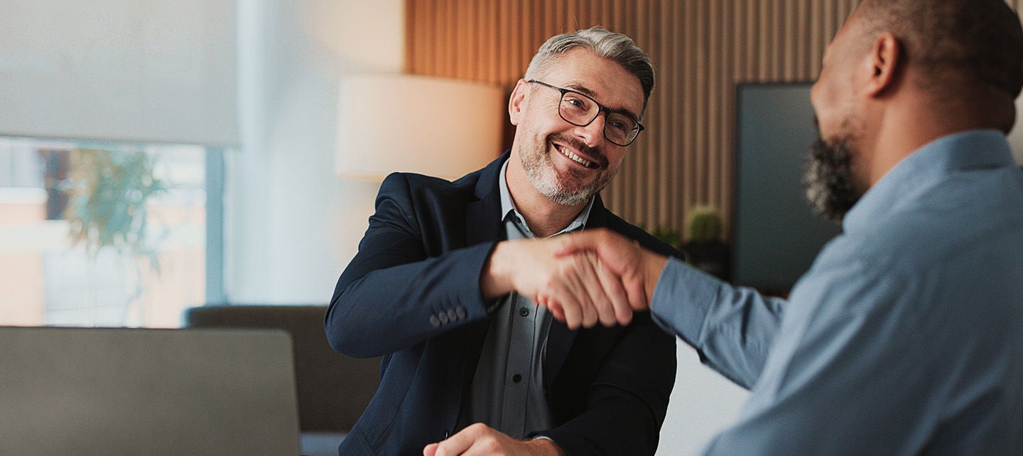 Two men shaking hands