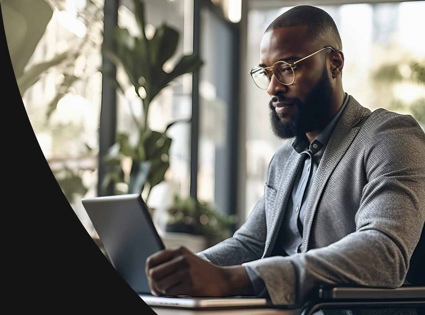 Man looking at computer