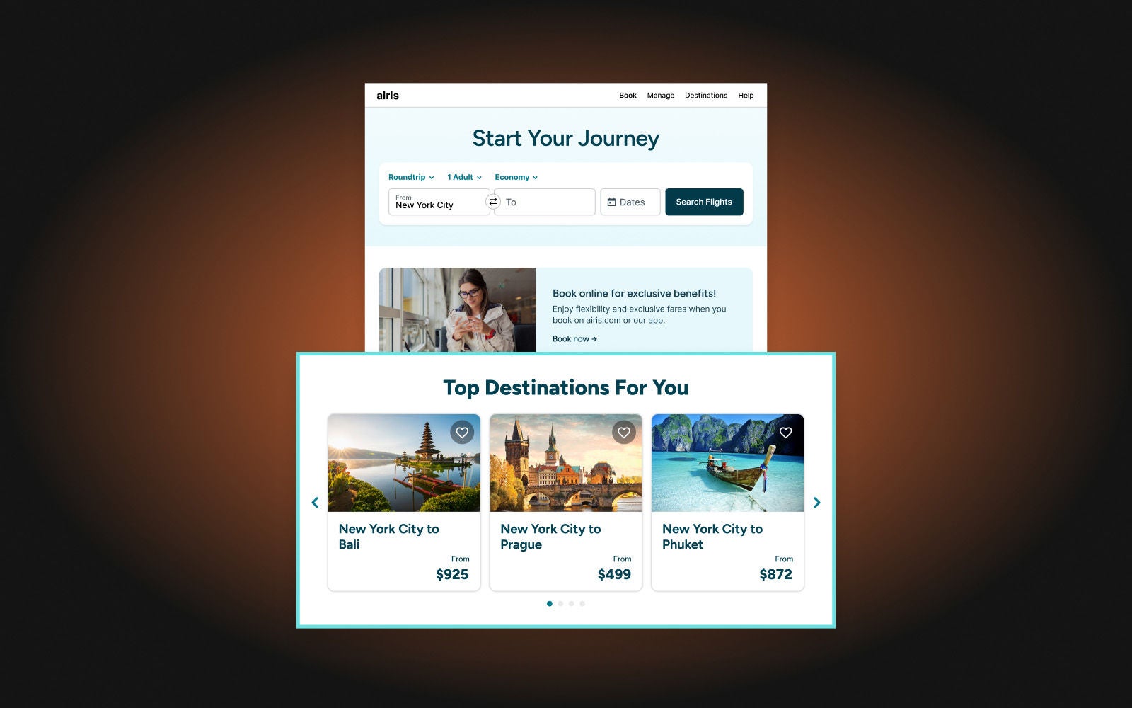 Example of a section that promotes discovery of offers
