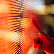 Finger touching screen