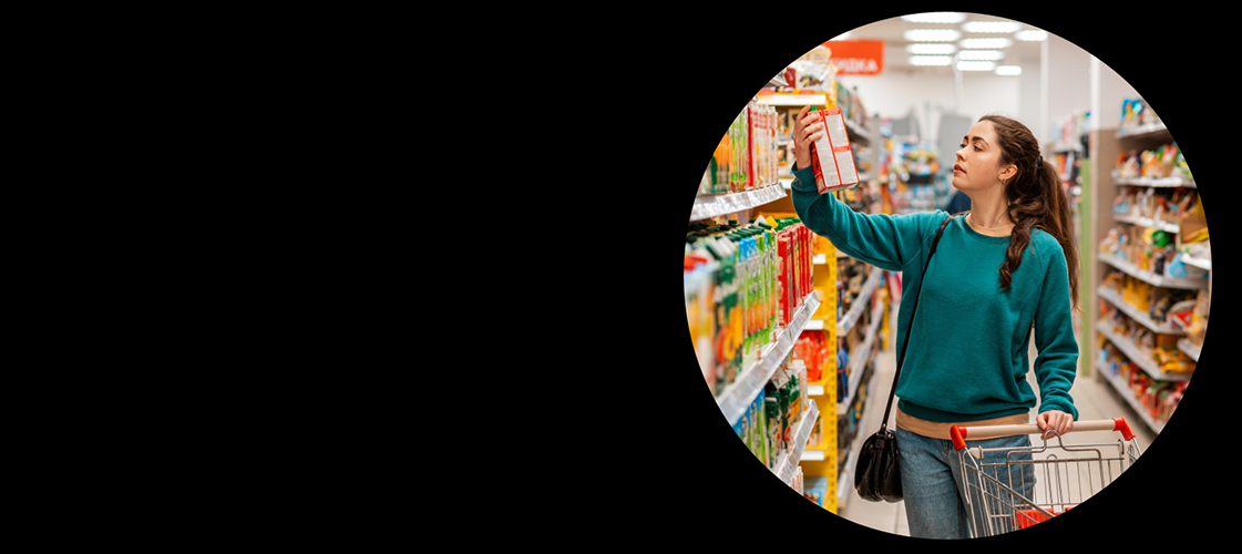 Woman shopping in grocery store