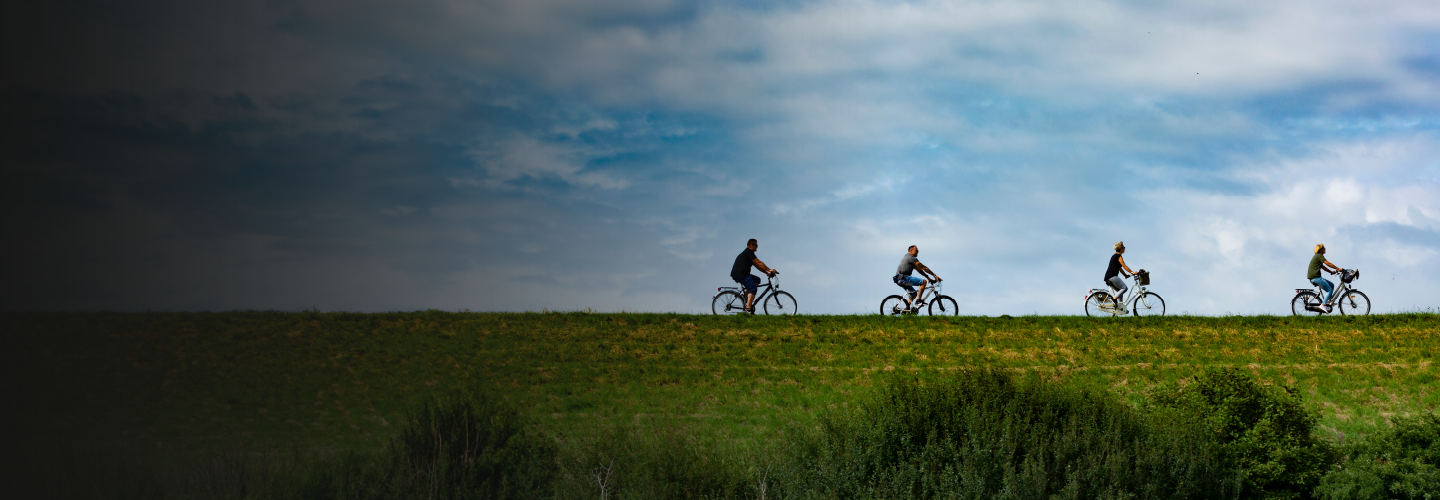 Four european's on their bikes