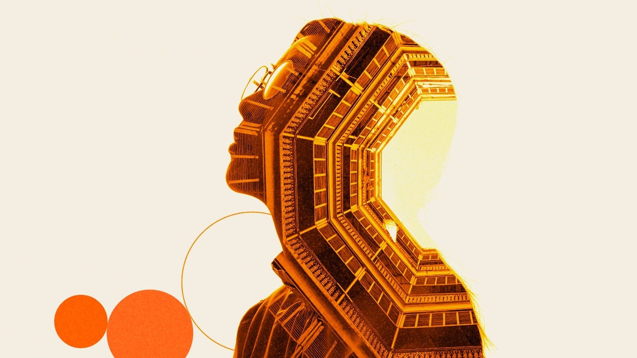 A person looking out in the distance.