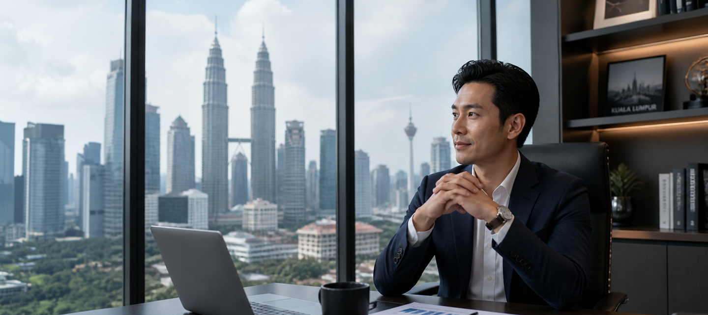 Business man sit in office