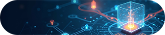 A futuristic digital landscape representing the evolution of blockchain technology.