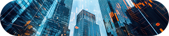 Blurry image of tall city buildings, creating an abstract urban landscape.