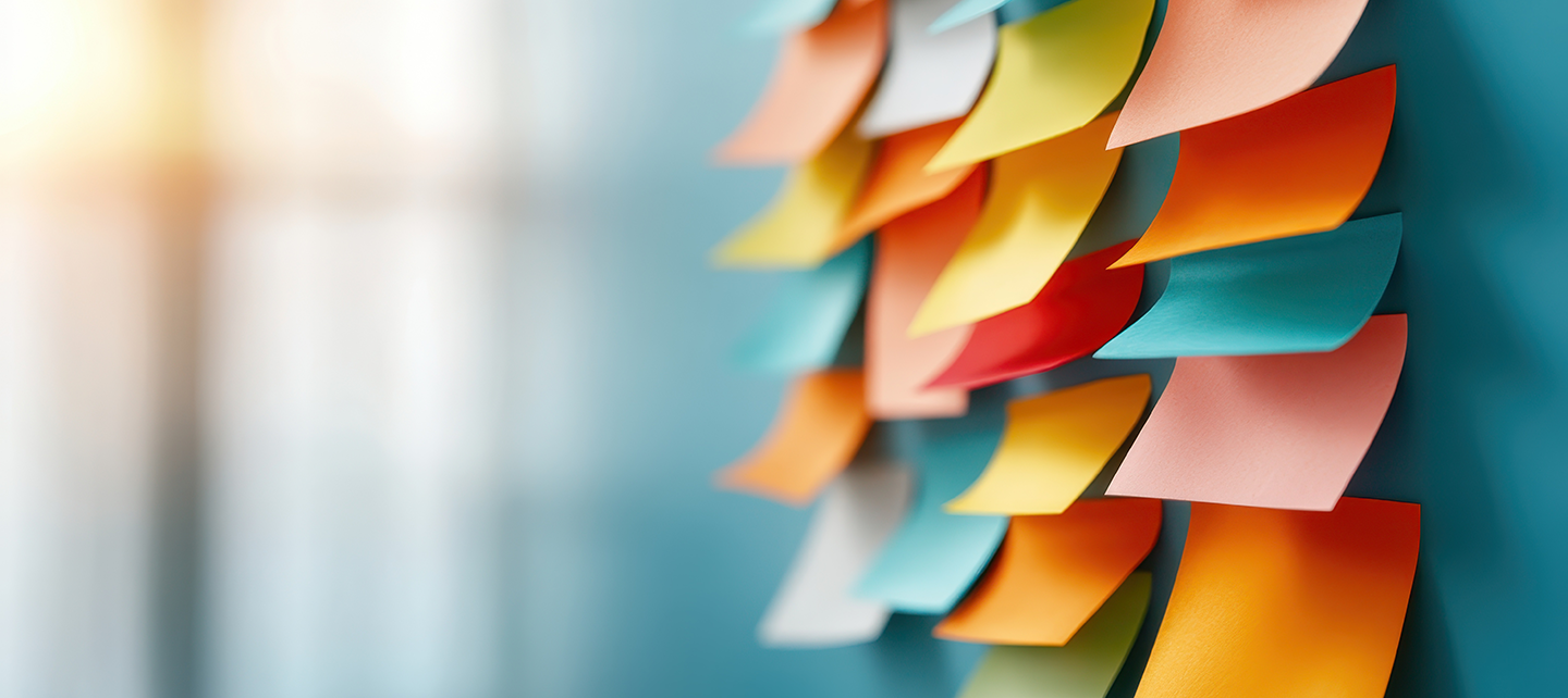 Sticky notes on the wall