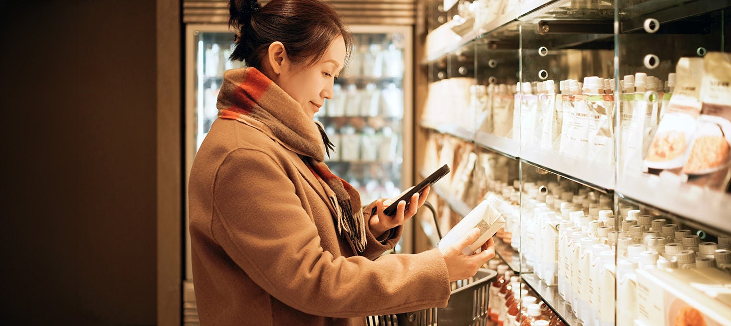 Woman grocery shopping