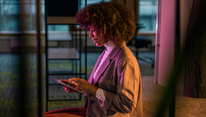 Woman using her phone