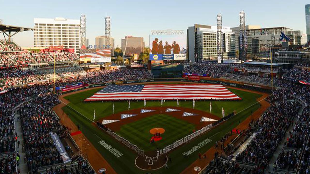 View from a top on MLB stadium.