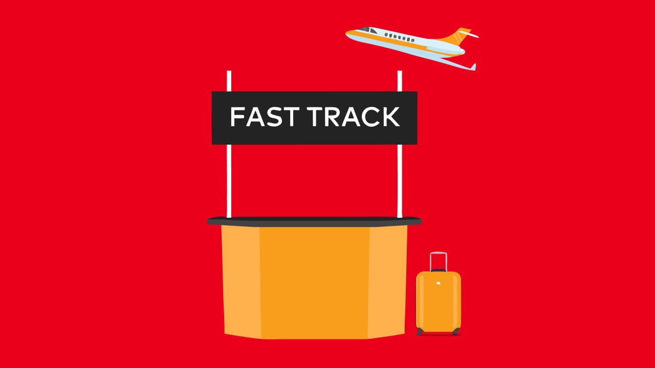 airplane flying above airport fast track