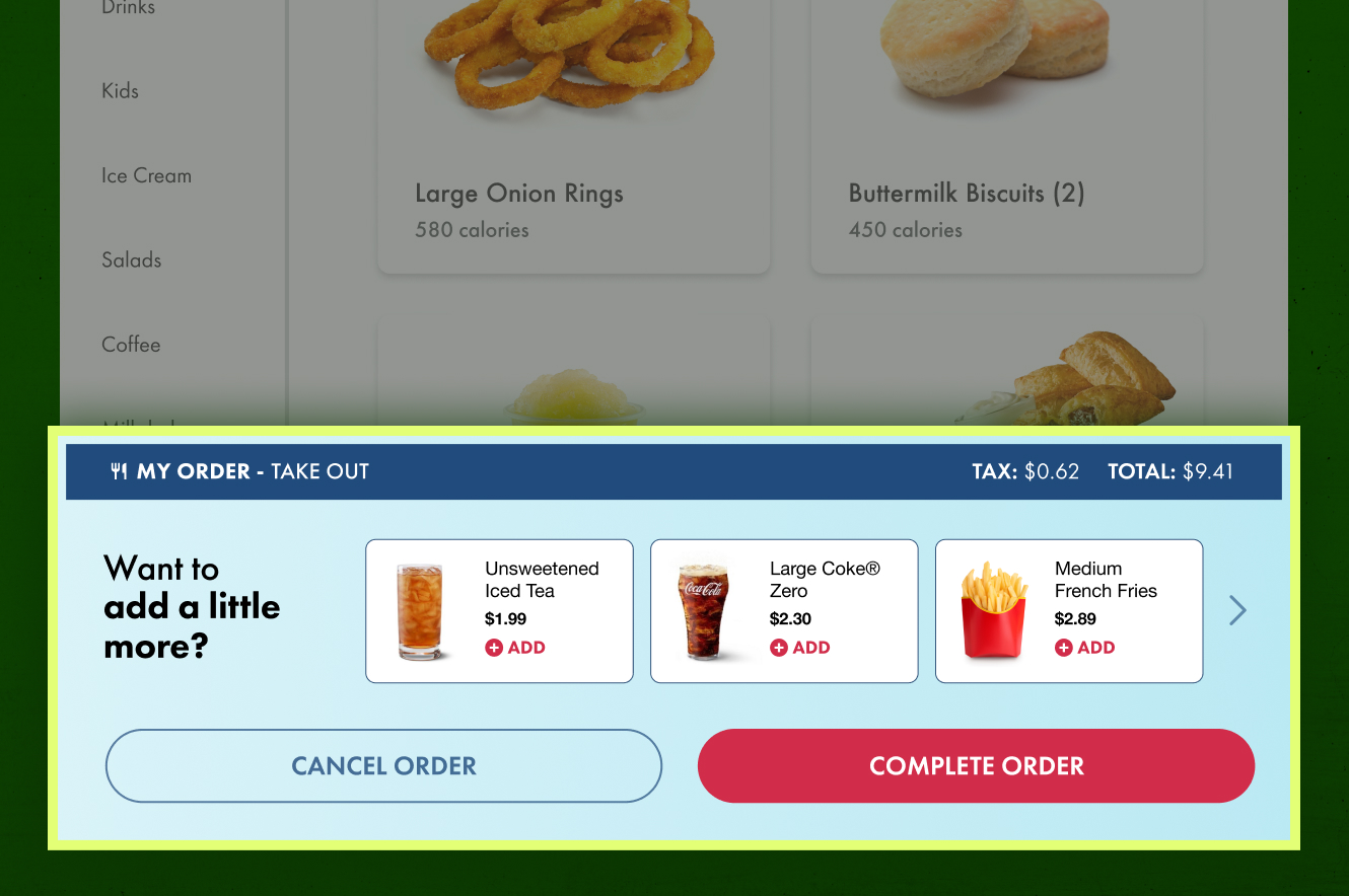 Drive-thru personalization example