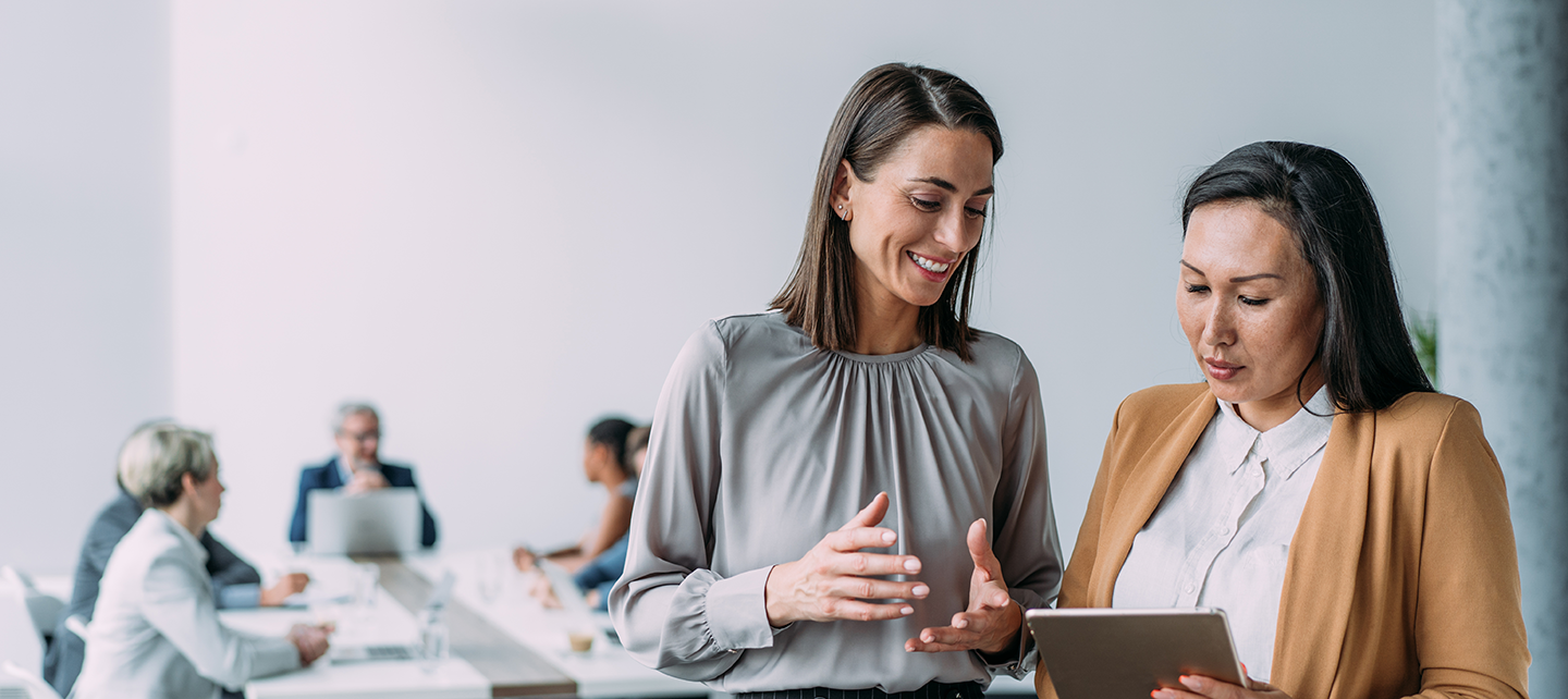 Woman reviewing insights after a meeting